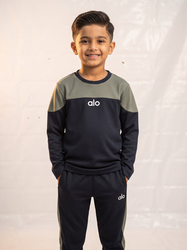 Kids Full-Sleeve Tracksuit – Wicking Waffle Fabric 2-Piece Set | Boys Casual & Sports Wear | 5 Colors – Nighat Apparel