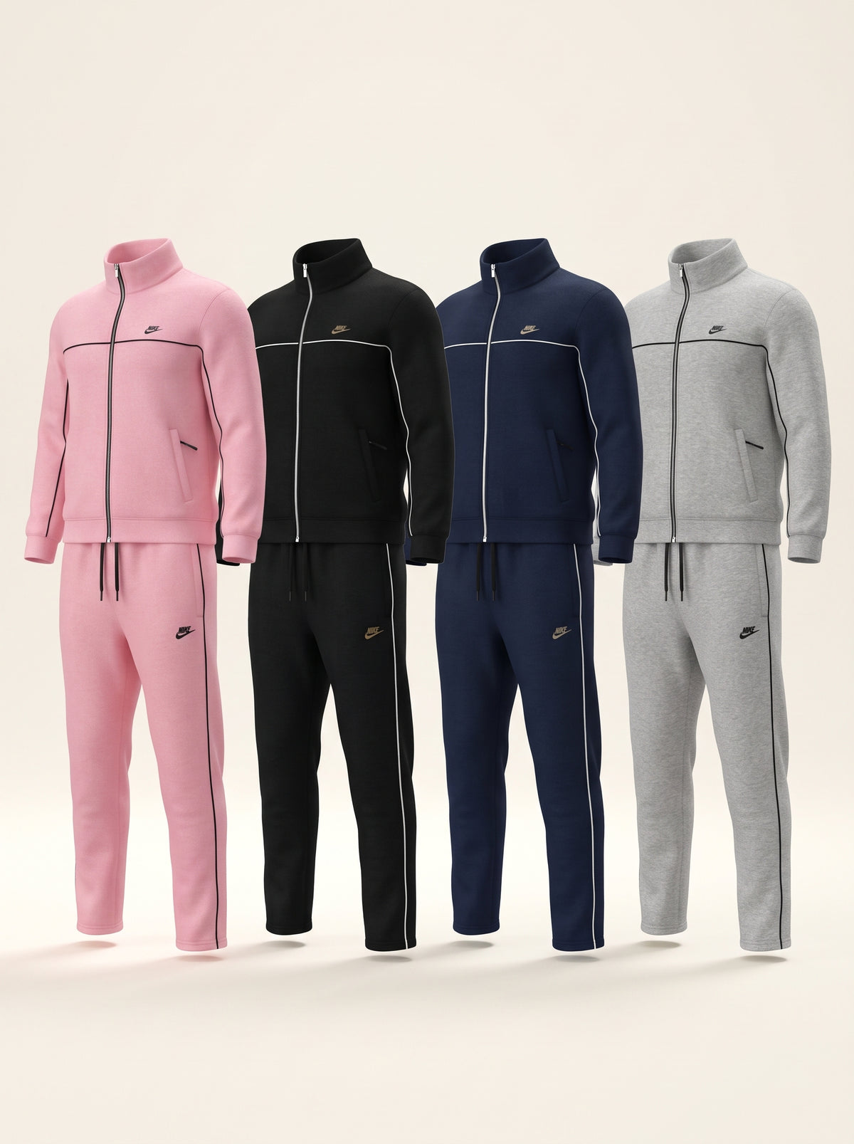 Women's Premium Cotton Fleece Tracksuit – 350 GSM Ultra-Warm Zip-Up Set, Baggy Trouser | 3 Colors – Nighat Apparel