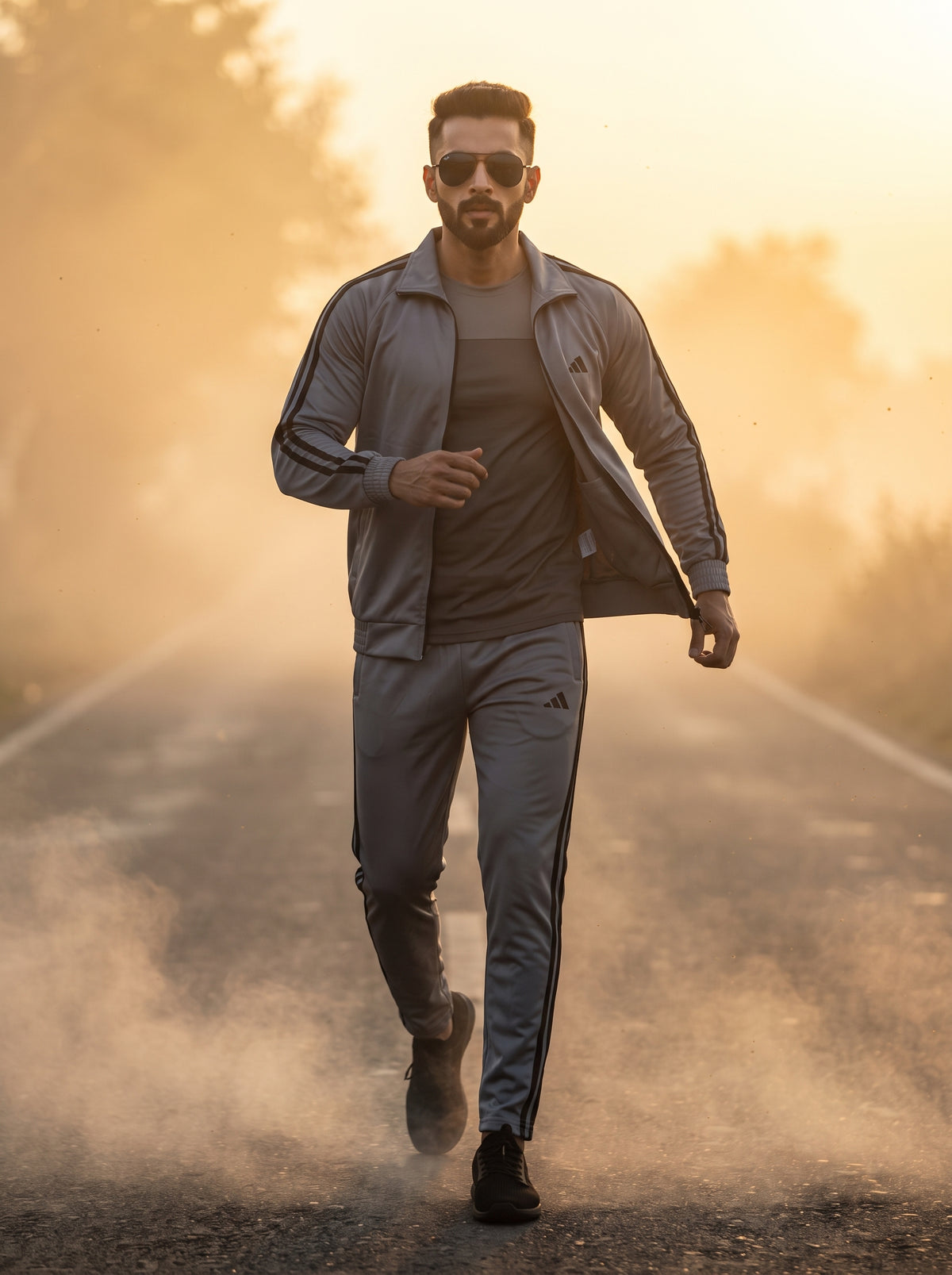 Men's Zip-Up 3-Stripe Winter Tracksuit – 220 GSM Warm Imported Fabric | Premium 2-Piece Set | 4 Colors – Nighat Apparel