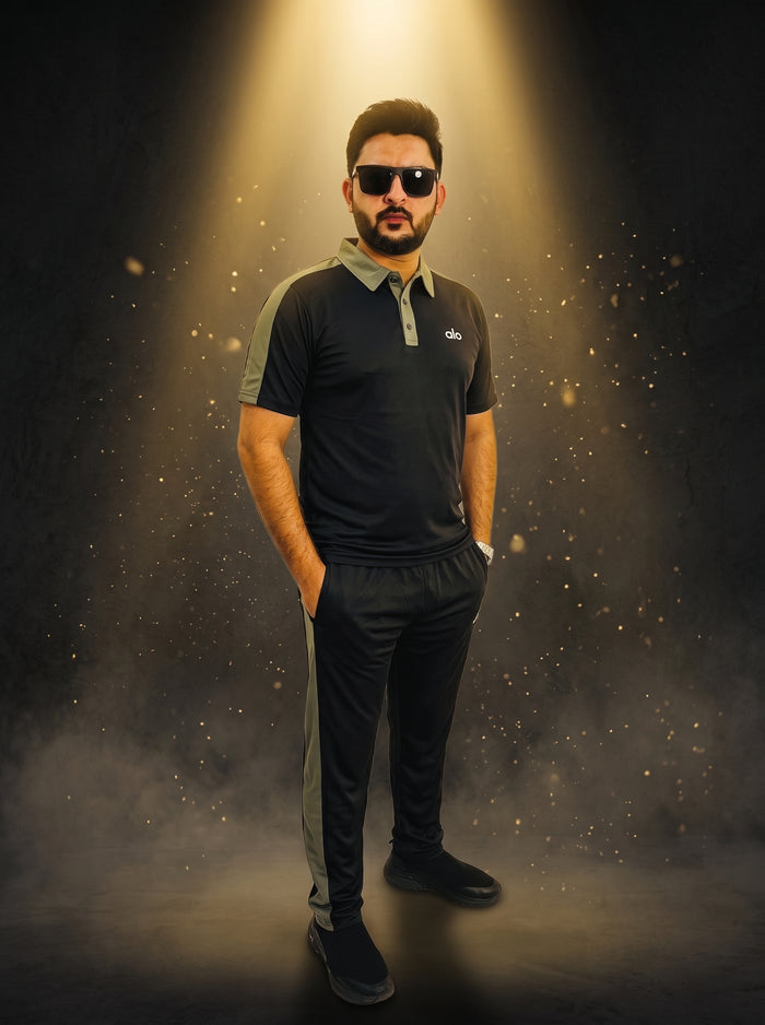 Nighat Apparel Premium Polo Collar Half-Sleeve Tracksuit – Dri-Fit Lycra | Regular Fit