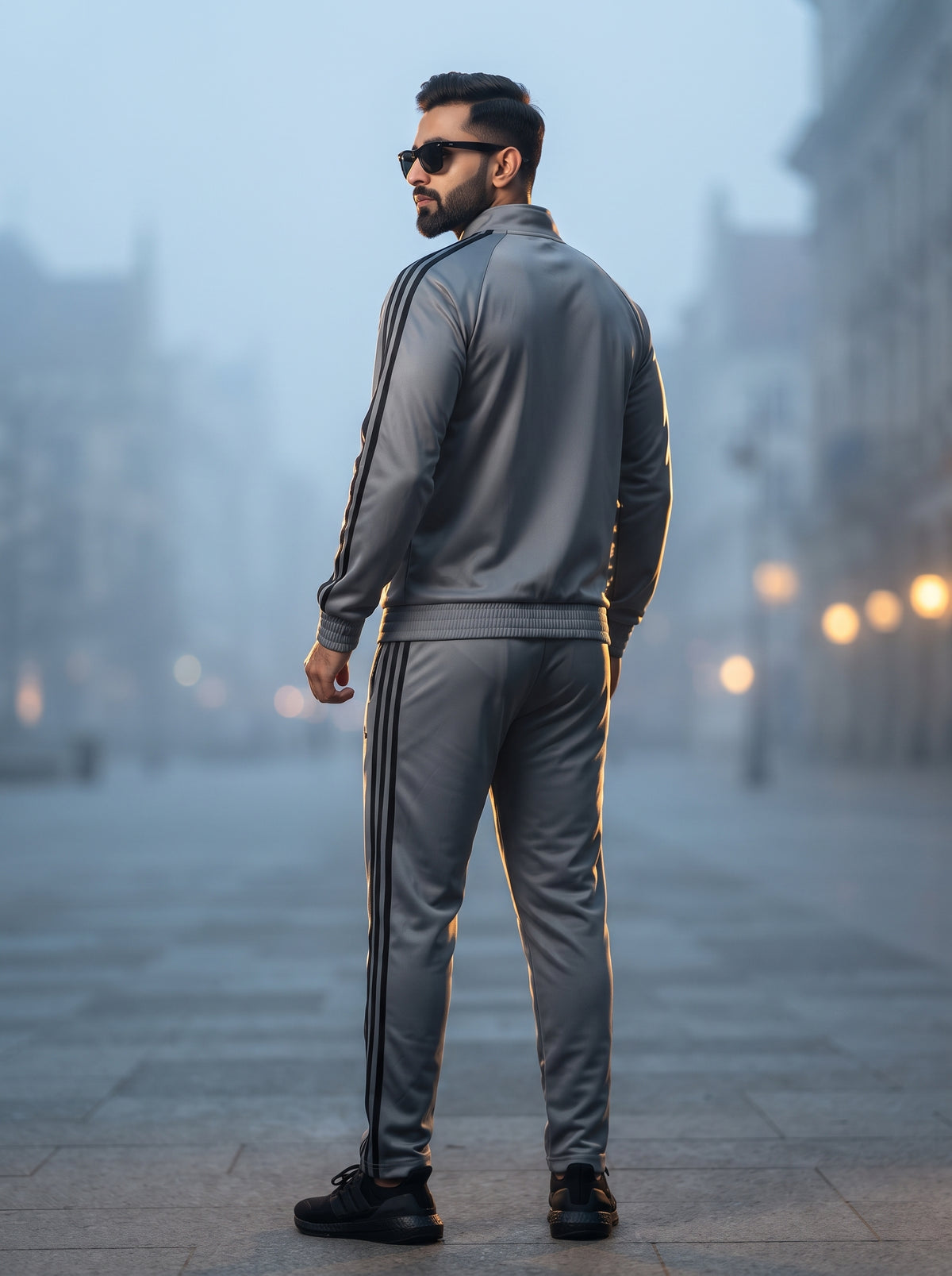Men's Zip-Up 3-Stripe Winter Tracksuit – 220 GSM Warm Imported Fabric | Premium 2-Piece Set | 4 Colors – Nighat Apparel