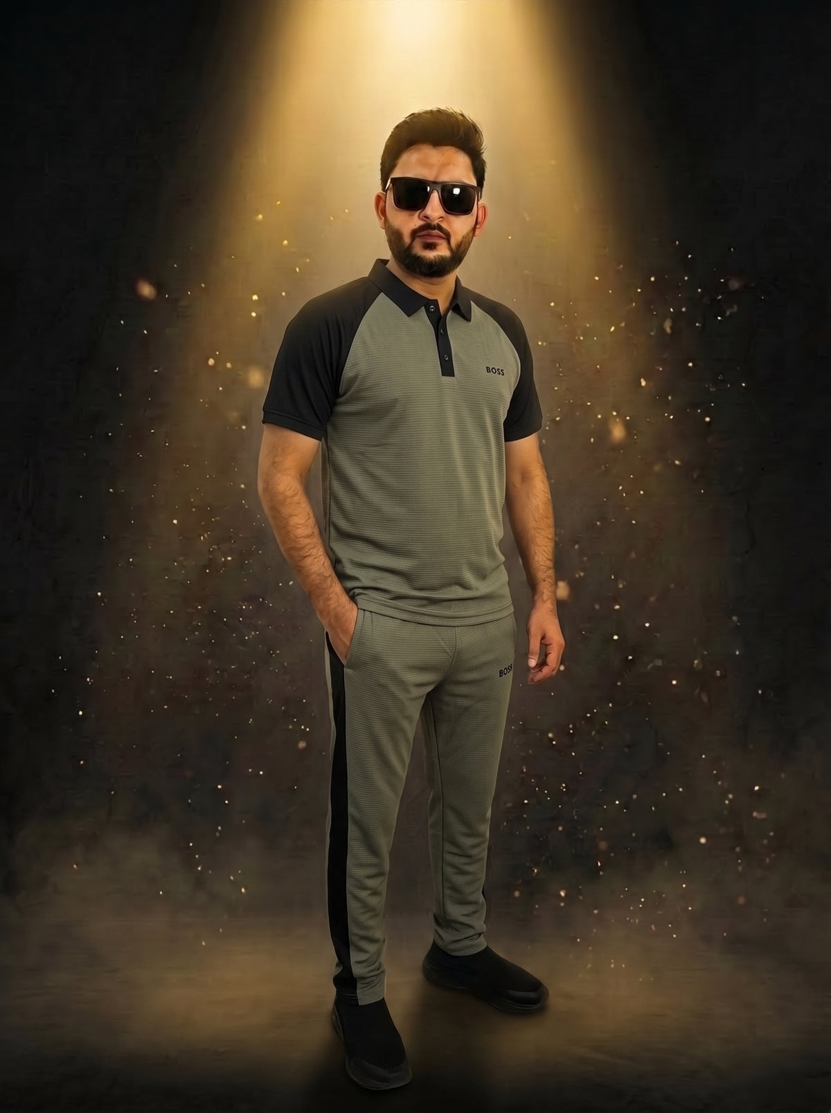 Men's Raglan Polo Tracksuit – 170 GSM Power-Stretch Suit | All-Season Casual Wear | 6 Colors – Nighat Apparel