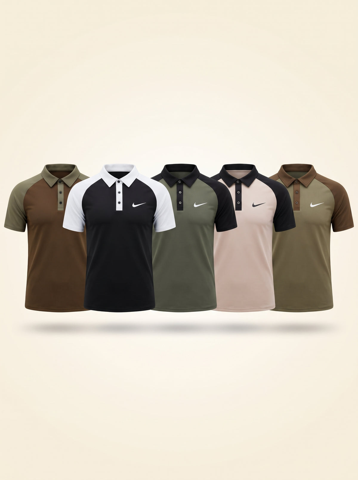 Men's Lycra Polo Shirt – Imported Power-Stretch Fabric, Raglan Contrast Sleeves | 5 Colors – Nighat Apparel