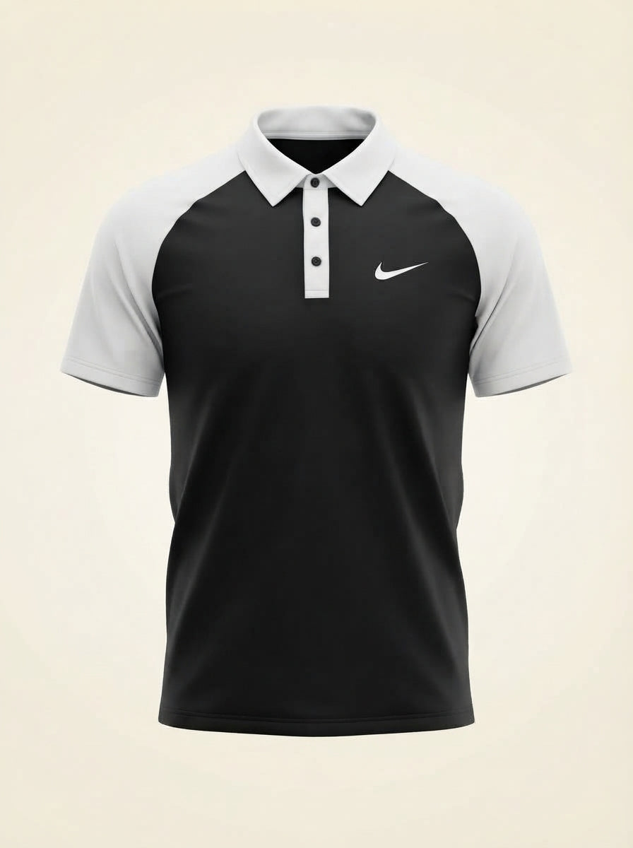 Men's Lycra Polo Shirt – Imported Power-Stretch Fabric, Raglan Contrast Sleeves | 5 Colors – Nighat Apparel